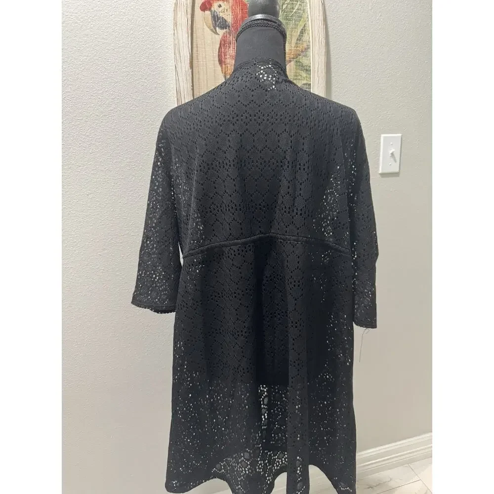 Midnight Spirit Black Cat One Piece Swim Suit With Coverup Women’s Sz XL